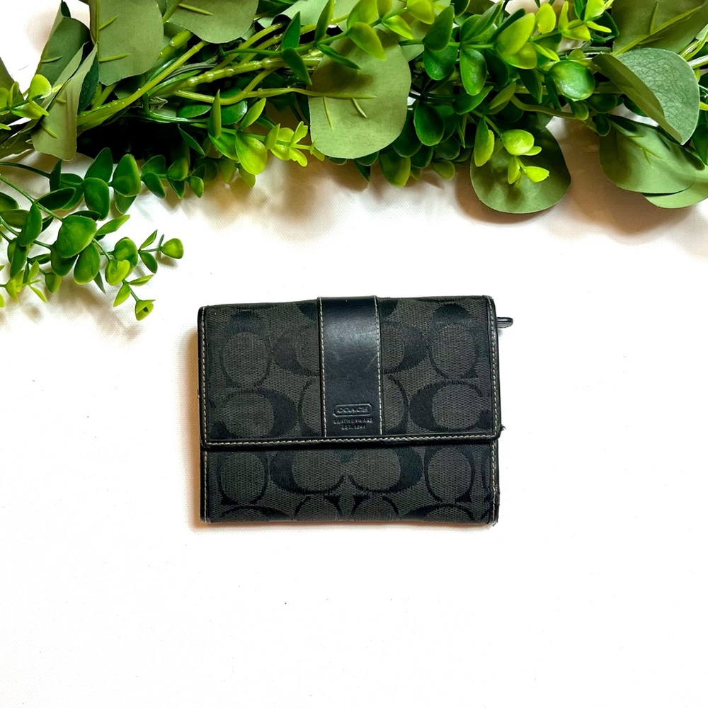 Coach Classic Black Monogram Wallet